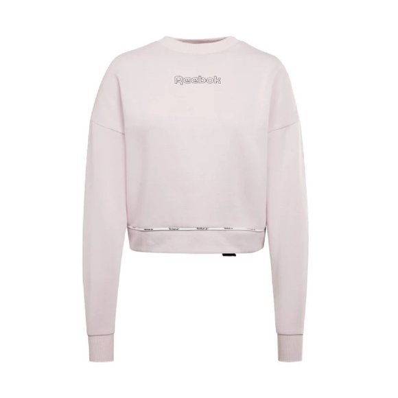 new Reebok Women’s Size XL Piping Pack Crew Neck Sweatshirt in Frost Berry Pink - Picture 4 of 9